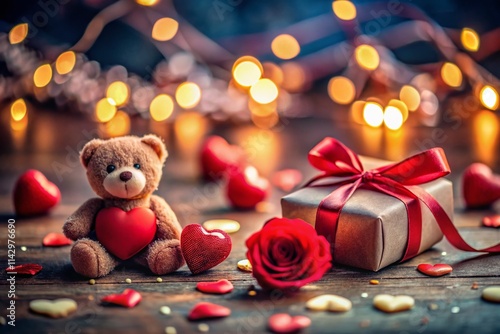 Wallpaper Mural Tilt-Shift Valentine's Day Gift Photography: Miniature Romantic Presents & Hearts Torontodigital.ca