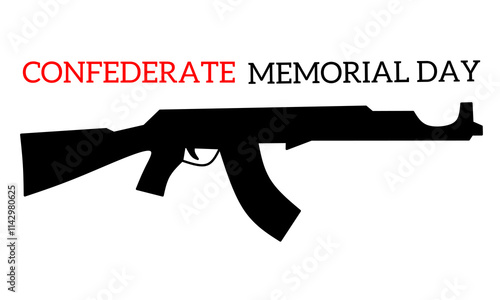 Happy Memorial Day greeting card. Vector illustration. Rifle, suitable for similar greeting cards