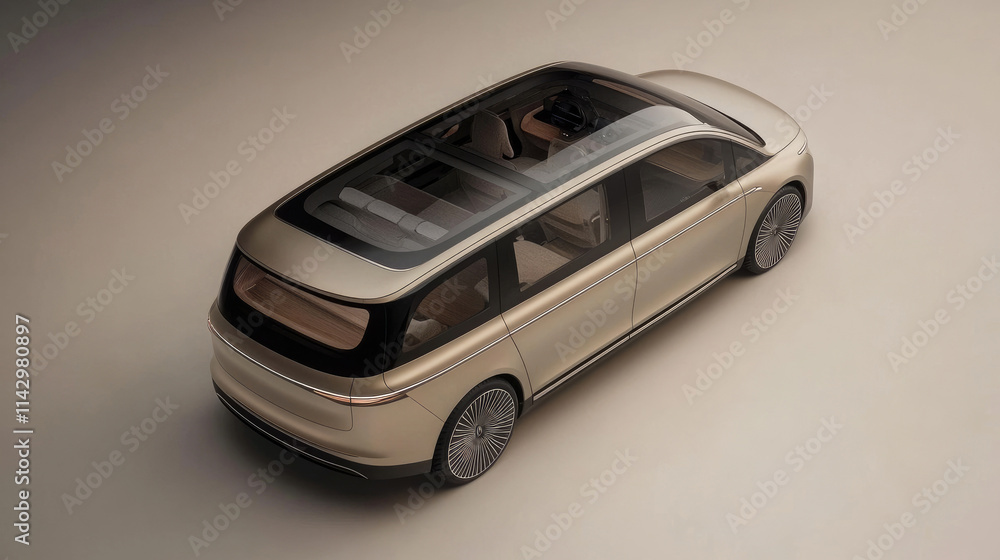 Futuristic Electric SUV with Panoramic Glass Roof and Luxury Interior Design Futuristic Electric SUV with Panoramic Glass Roof and Luxury Interior Design