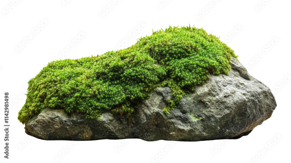 Rock covered with moss, transparent background Rock covered with moss, transparent background