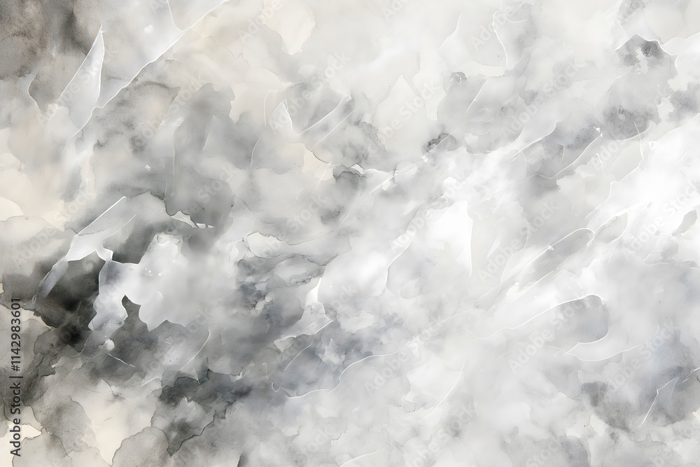 Abstract watercolor composition of soft gray and white tones with fluid textures and gentle gradients, evoking a dreamy and tranquil atmosphere for creative backgrounds or artistic projects Abstract watercolor composition of soft gray and white tones with fluid textures and gentle gradients, evoking a dreamy and tranquil atmosphere for creative backgrounds or artistic projects
