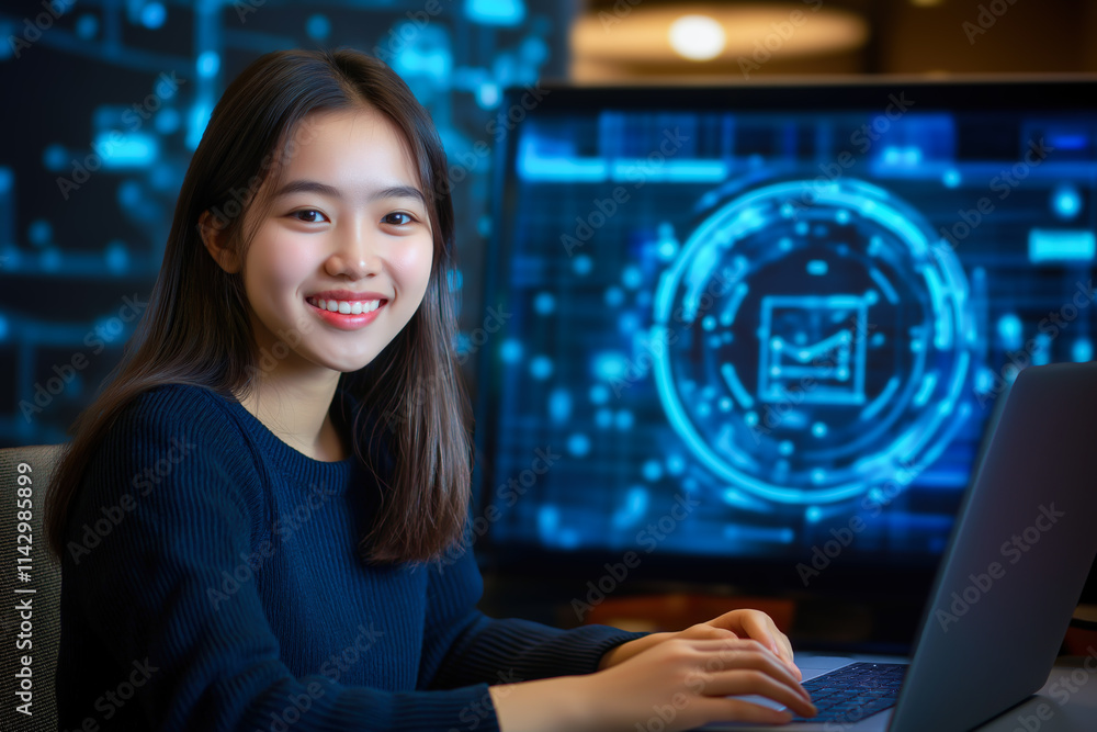 Young Entrepreneur Analyzing E-Commerce Trends Using Generative AI Technology in a Digital Era Young Entrepreneur Analyzing E-Commerce Trends Using Generative AI Technology in a Digital Era