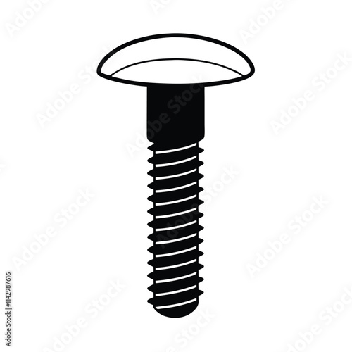 a black and white silhouette of a screw