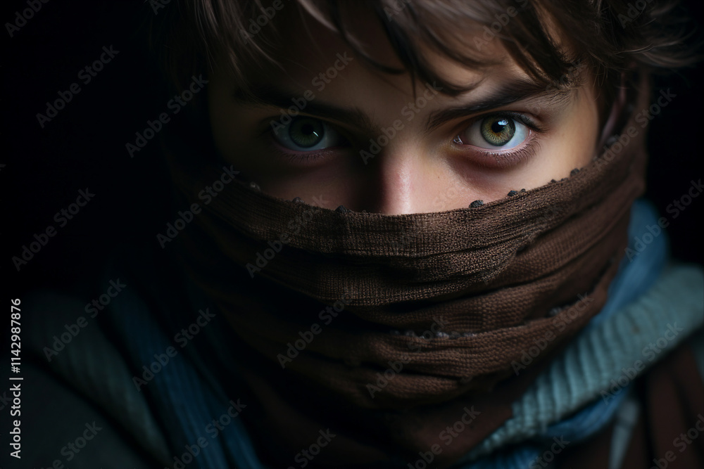 Generative AI technology picture with sensitive content people kidnapping hostage body trading Generative AI technology picture with sensitive content people kidnapping hostage body trading