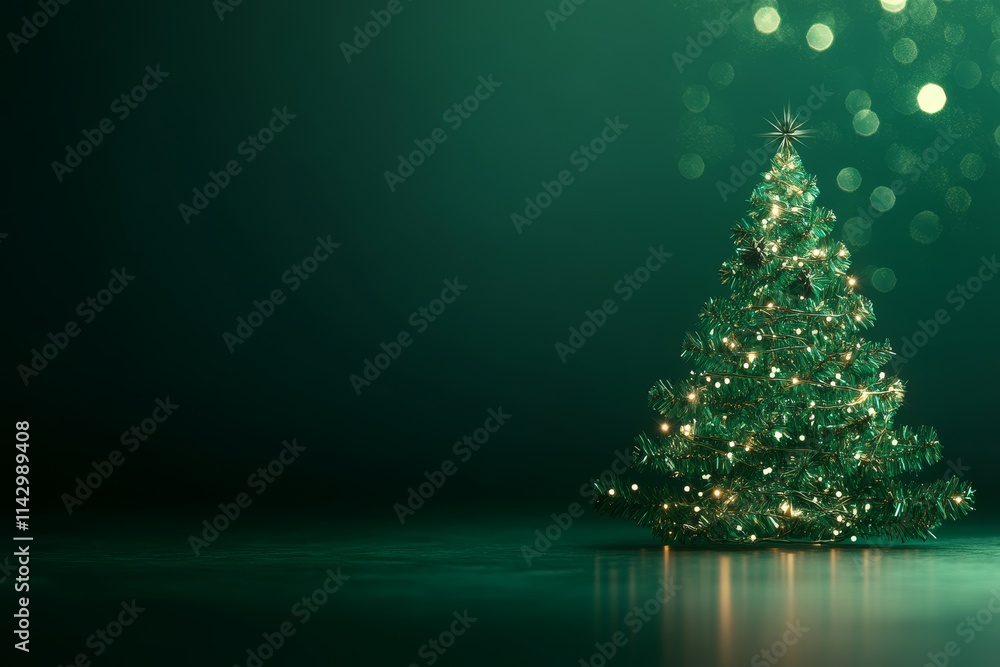 Abstract Christmas Tree Dark Green Background - Festive Christmas tree, illuminated, winter spirit, holiday cheer, magical ambiance. Symbolizing hope, joy, peace, celebration, and new beginnings. Abstract Christmas Tree Dark Green Background - Festive Christmas tree, illuminated, winter spirit, holiday cheer, magical ambiance. Symbolizing hope, joy, peace, celebration, and new beginnings.