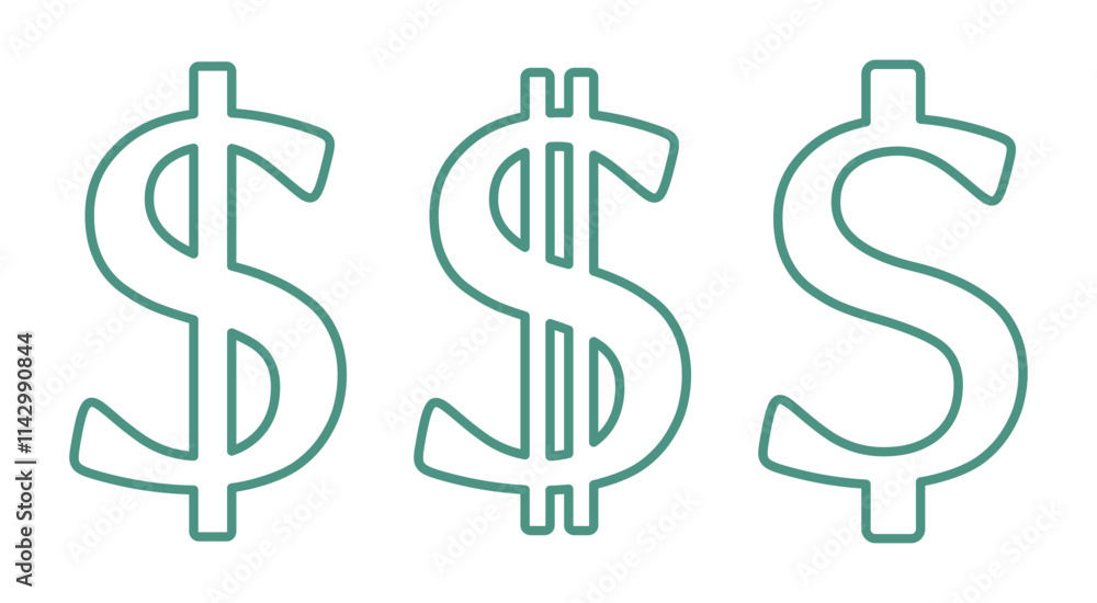 symbol dolara zestaw ikon, grafika wektorowa symbol dolara zestaw ikon, grafika wektorowa