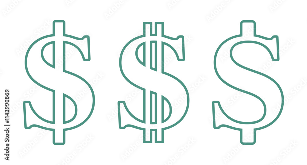 symbol dolara zestaw ikon, grafika wektorowa symbol dolara zestaw ikon, grafika wektorowa