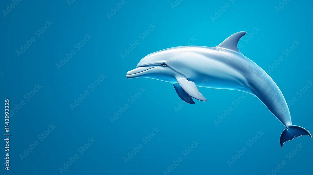 Dolphin swimming gracefully in the clear blue ocean Dolphin swimming gracefully in the clear blue ocean