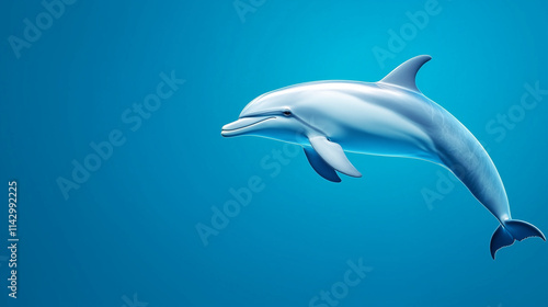 Dolphin swimming gracefully in the clear blue ocean