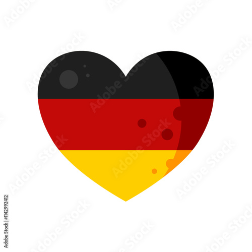 Heart of Germany. Flag of Germany shaped as a heart – vector illustration