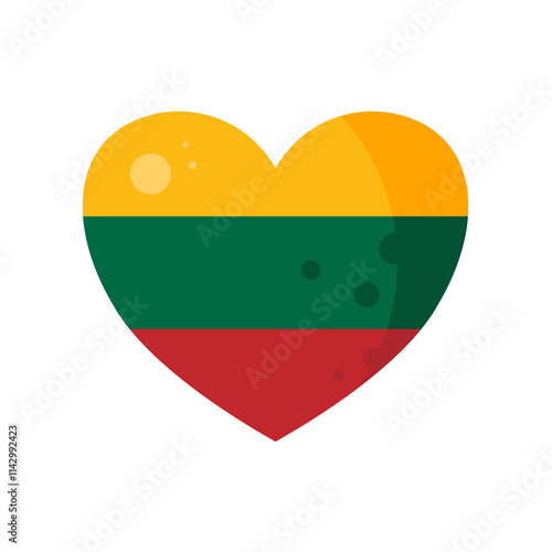 Free Download heart of lithuania. flag of lithuania shaped as a heart – vector illustration - GFXLoad