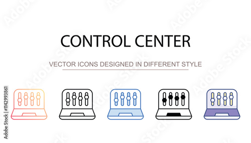 Control Center icon design with white background stock illustration