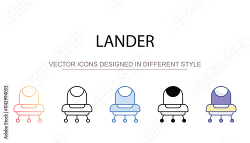 Lander icon design with white background stock illustration