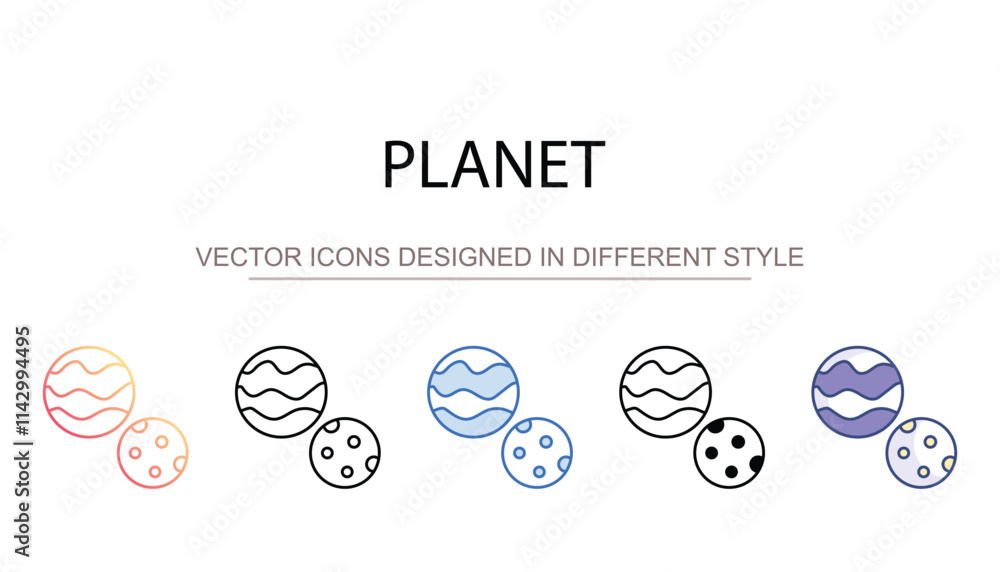 Planet icon design with white background stock illustration Planet icon design with white background stock illustration