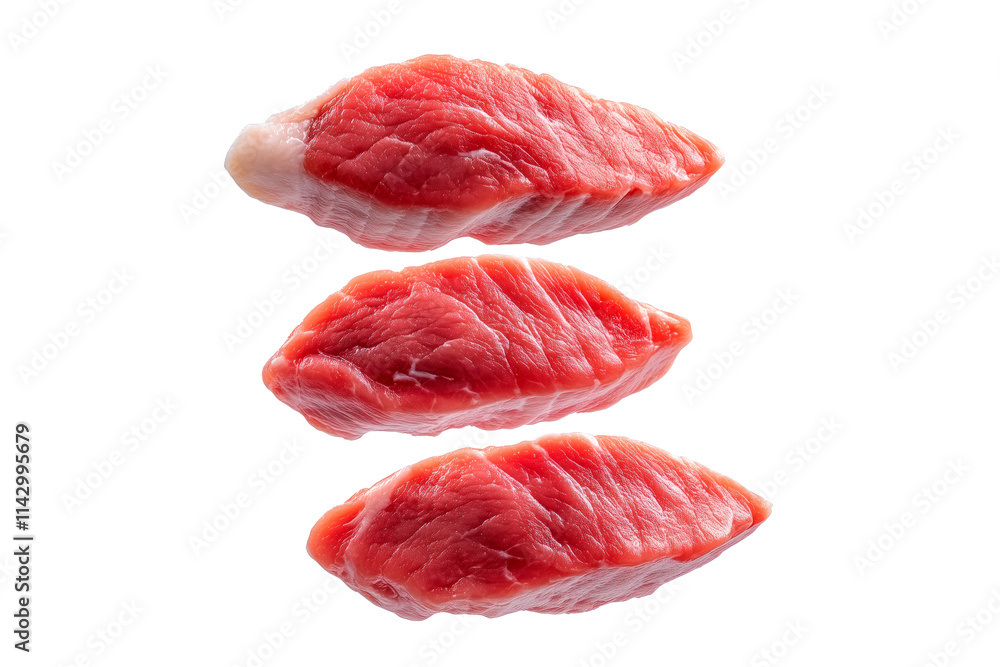 Fresh slices of turkey breast cut isolated on white transparent background, showcasing quality and texture. Fresh slices of turkey breast cut isolated on white transparent background, showcasing quality and texture.