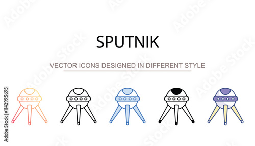 Sputnik icon design with white background stock illustration