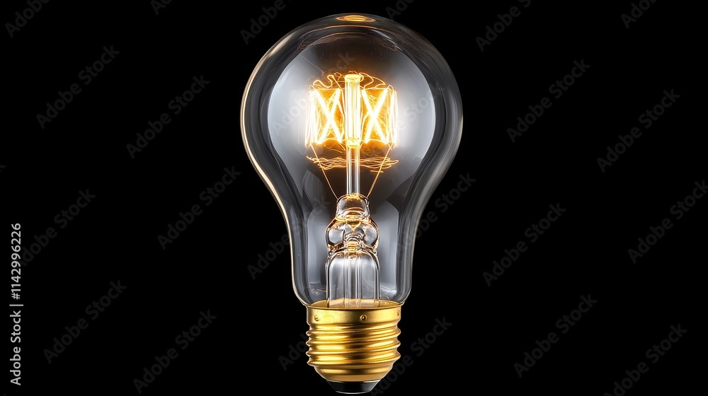 Illuminated Ideas: A Glowing Bulb - Innovation, brilliance, inspiration, energy, enlightenment. A single light bulb symbolizes concepts of progress. Illuminated Ideas: A Glowing Bulb - Innovation, brilliance, inspiration, energy, enlightenment. A single light bulb symbolizes concepts of progress.