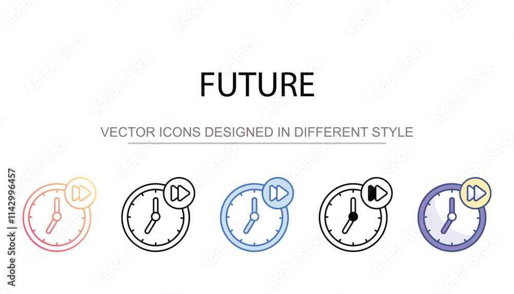 Future icon design with white background stock illustration Future icon design with white background stock illustration