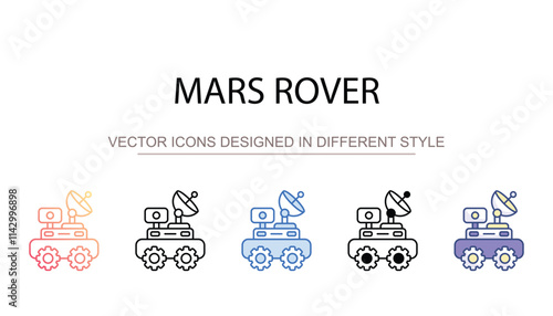 Mars Rover icon design with white background stock illustration