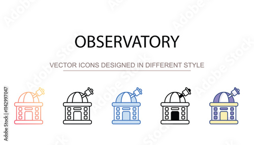 Observatory icon design with white background stock illustration