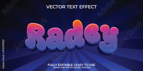 Vector 3D Editable Text Effect