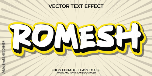 Vector 3D Editable Text Effect
