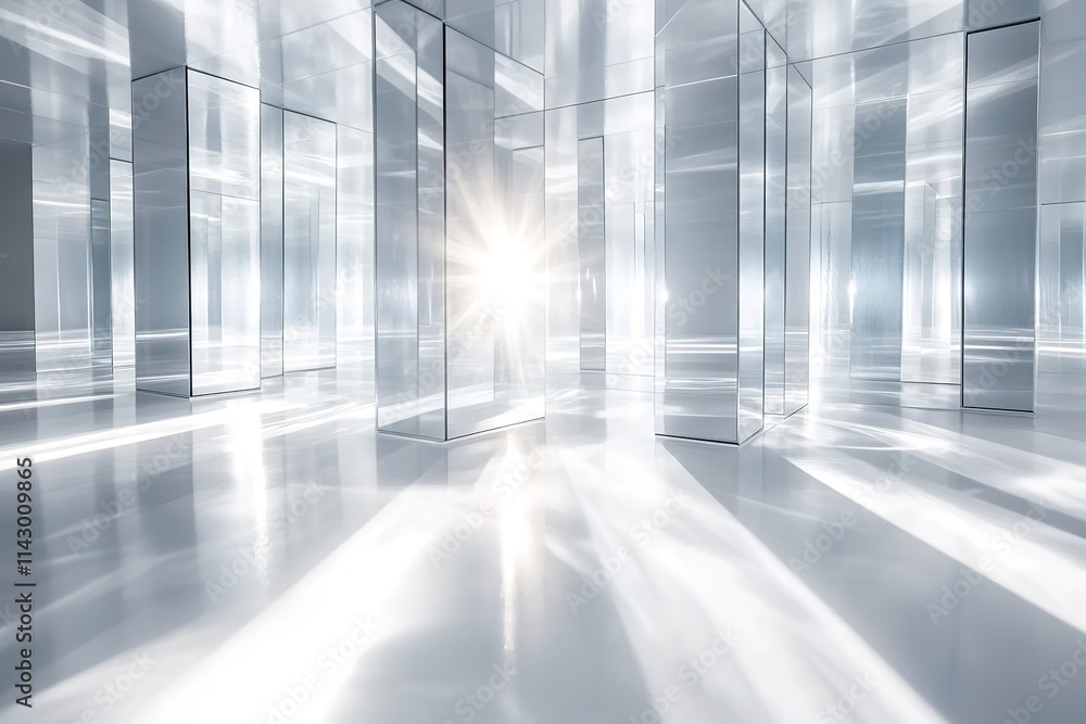 Bright sunlight beams through modern glass architecture. Bright sunlight beams through modern glass architecture.