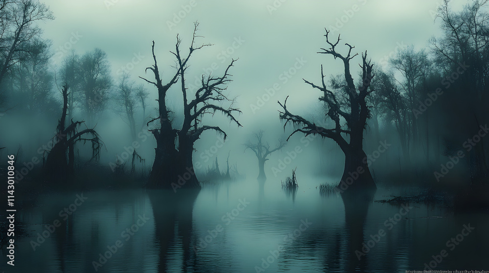 The Sinister Overgrown Horror Swamp Marsh: Immerse Yourself in a Dark Fantasy with Dead Trees and Tangled Vegetation The Sinister Overgrown Horror Swamp Marsh: Immerse Yourself in a Dark Fantasy with Dead Trees and Tangled Vegetation