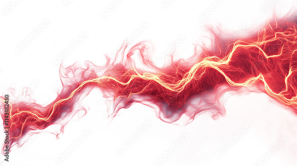 Red Fire Thunder Lightning Element isolated on a white background Red Fire Thunder Lightning Element isolated on a white background