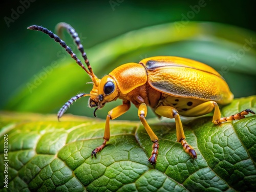 Wallpaper Mural Close-up of a sunny yellow beetle; exquisite insect detail in macro nature photography. Torontodigital.ca