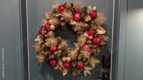 christmas wreath on door