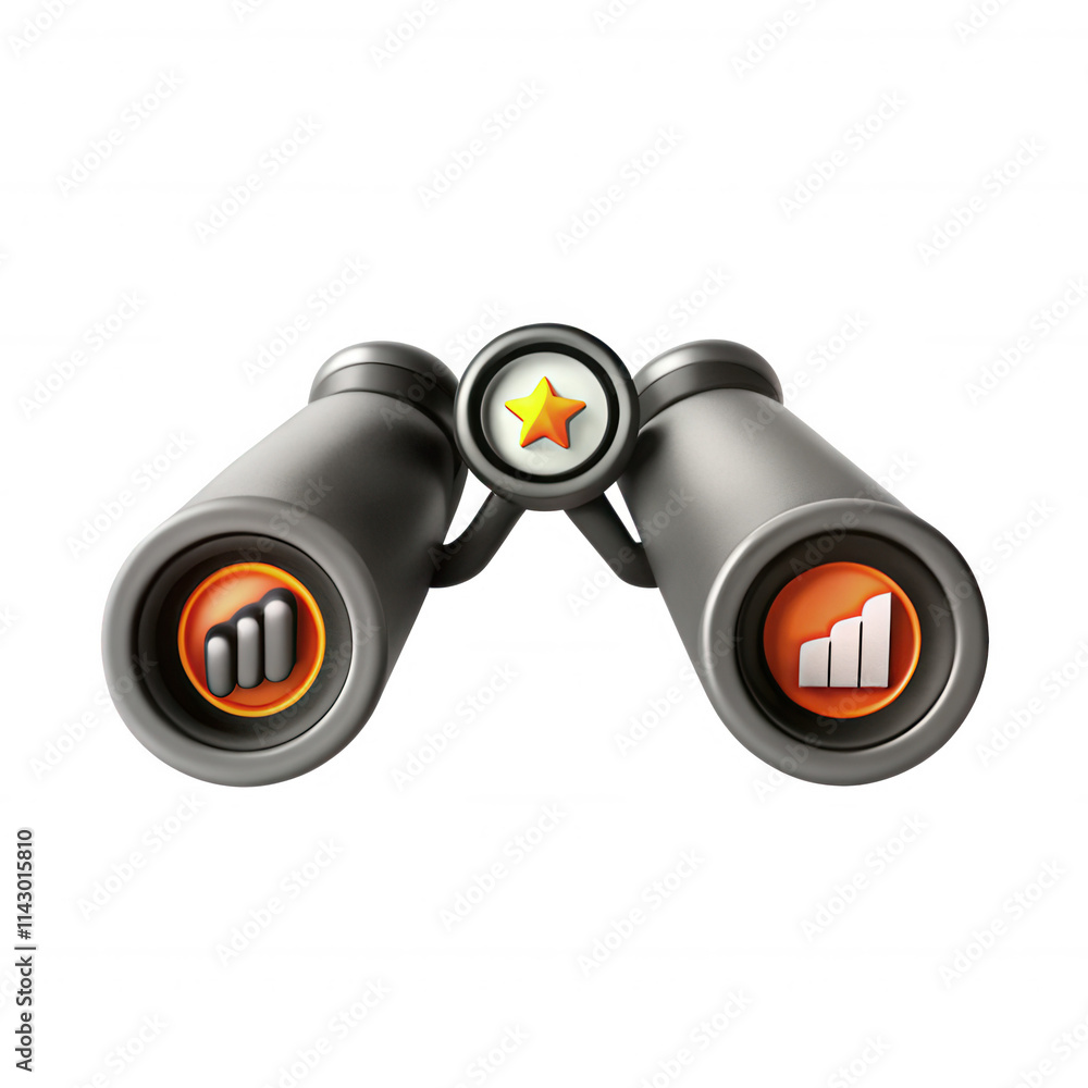 A depiction of stylish binoculars featuring vibrant icons on the lenses. The design combines a modern aesthetic with functional elements. A depiction of stylish binoculars featuring vibrant icons on the lenses. The design combines a modern aesthetic with functional elements.
