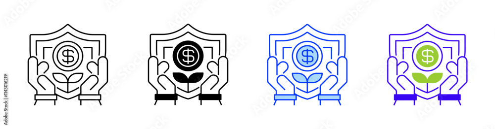 Risk Management Investment Line Icon. linear style sign for mobile concept and web design. Outline vector icon.