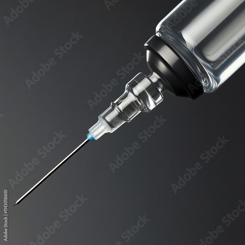 Macro shot of a sterile needle being inserted into an IV tube, focusing on the connection point and tubing, no visible text or logos, highresolution photo