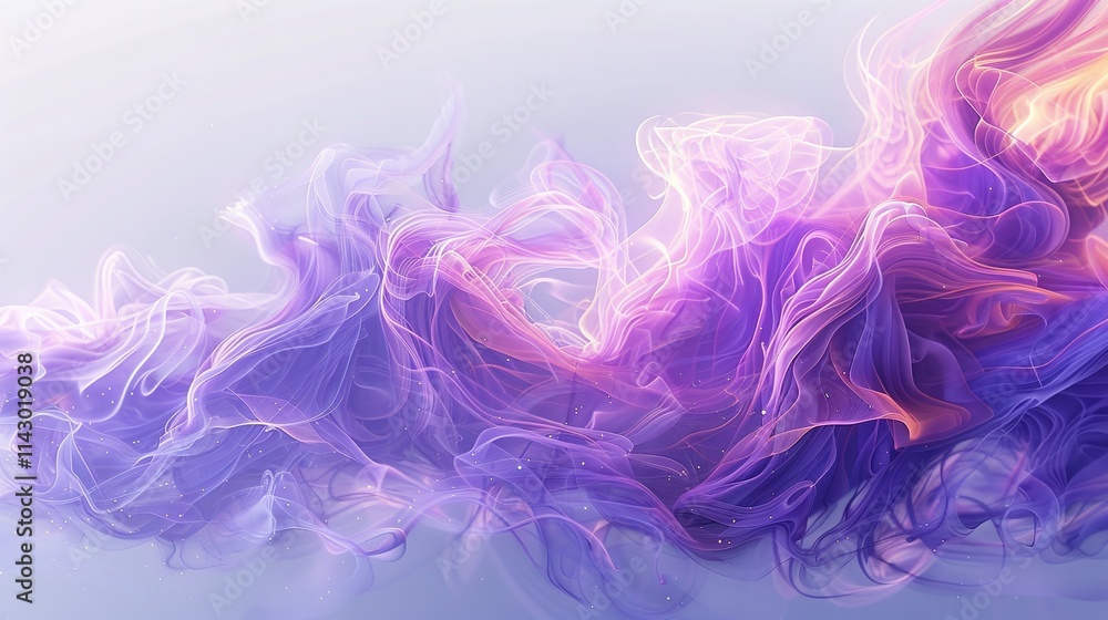 Abstract Smoke Waves in Blue and Pink Gradient on White Background Abstract Smoke Waves in Blue and Pink Gradient on White Background