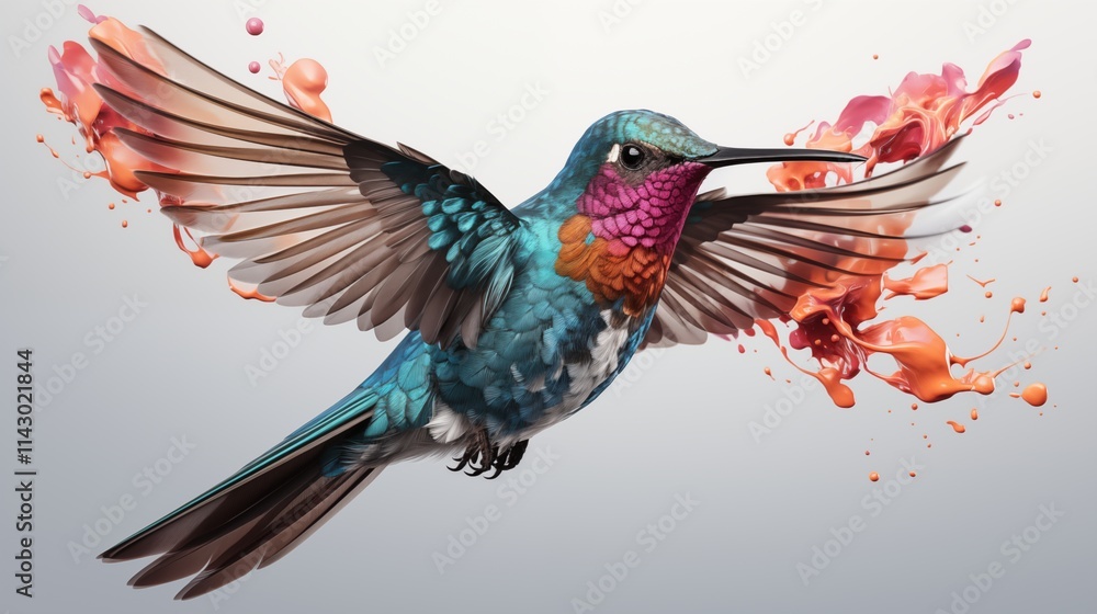 Obraz premium hummingbird and flower