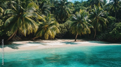tropical beach,serene tropical beach with palm trees and crystal-clear waters, vibrant tropical paradise with golden sands and turquoise waves, relaxing getaway on a picturesque tropical beach