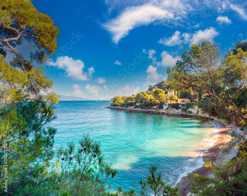 The emerald waters of La Paloma beach, St. Jean Cap Ferrat, French Riviera, Provence-alpes-côte d'azur, France