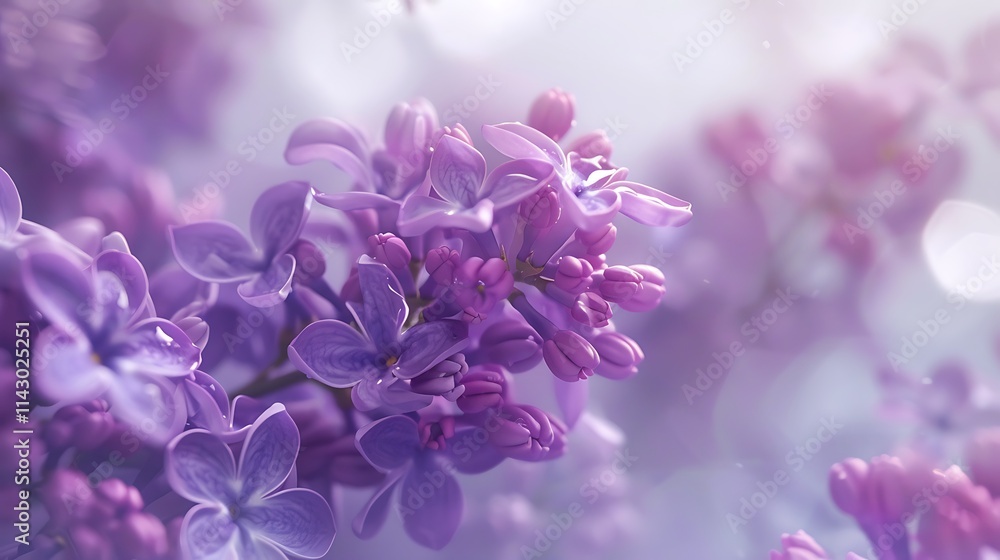 A bunch of blooming lilac flowers on a white background A bunch of blooming lilac flowers on a white background