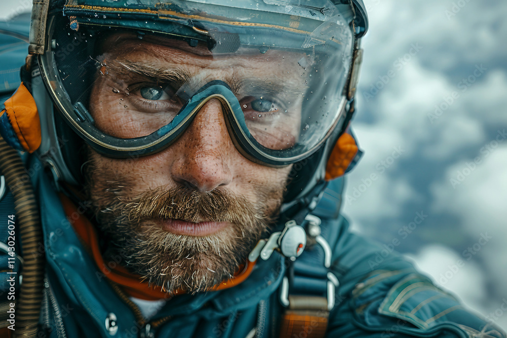 A skydiver captured in slow motion ai generative image A skydiver captured in slow motion ai generative image