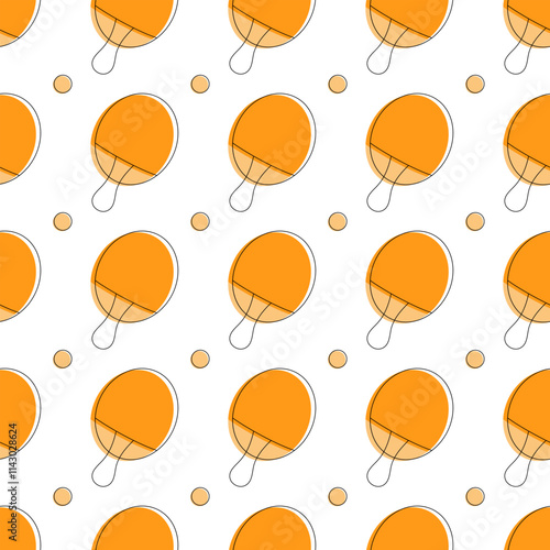 Vector seamless pattern of flat black ping pong table tennis sport icon isolated on white background.