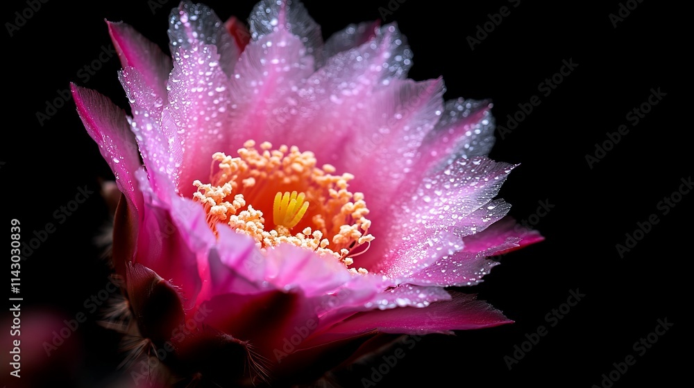 A pink flower with water droplets on it A pink flower with water droplets on it