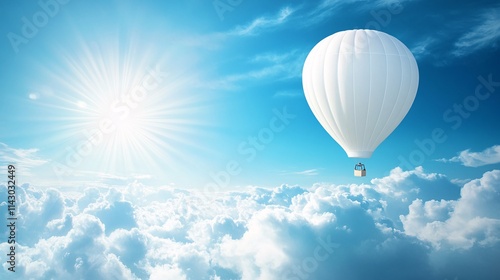 Serene White Balloon Drifting Through Clear Atmosphere