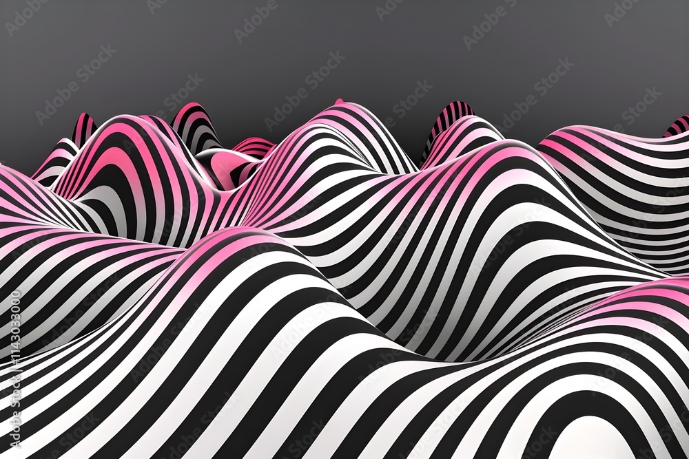 An intricate pattern of parallel lines that create an optical illusion of movement and three-dimensional form. Generative AI. An intricate pattern of parallel lines that create an optical illusion of movement and three-dimensional form. Generative AI.