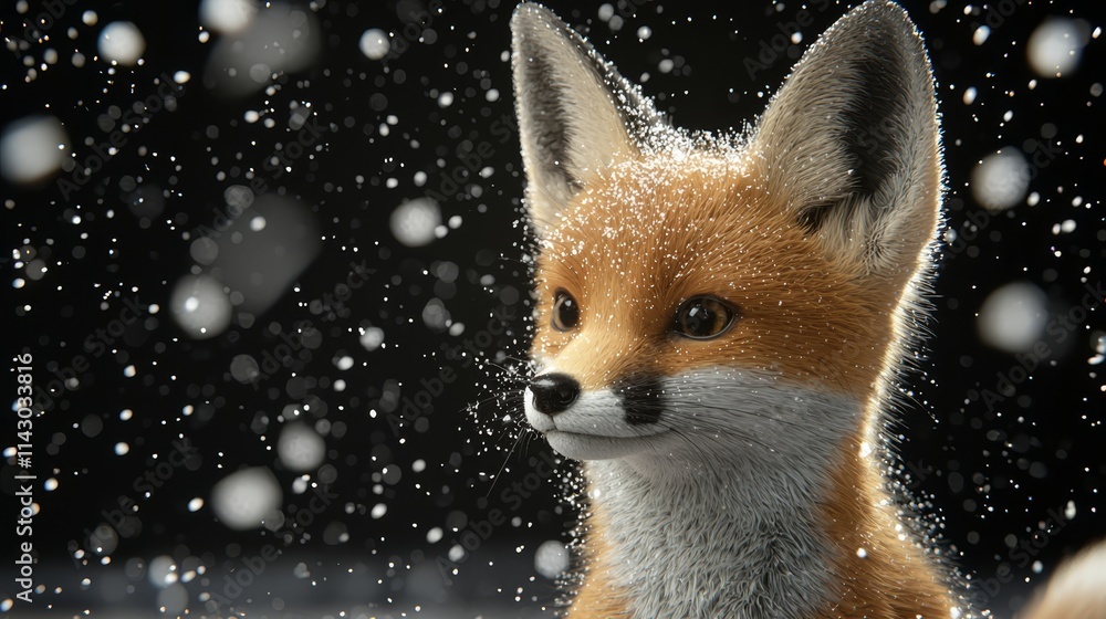 Fototapeta premium A close up of a red fox in the snow