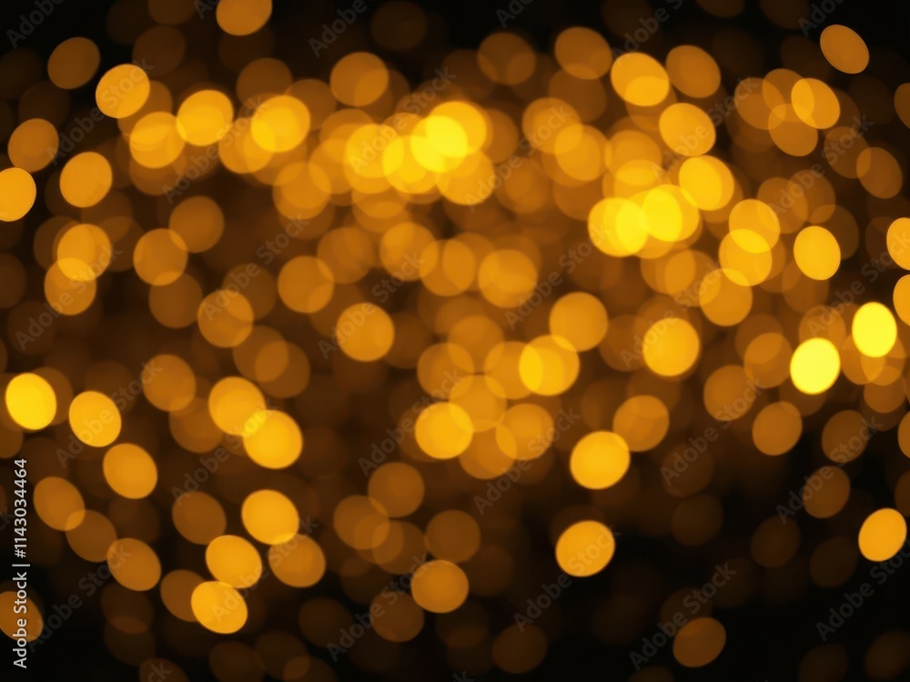 Abstract shimmering gold bokeh lights on black background, graphic, macro Abstract shimmering gold bokeh lights on black background, graphic, macro