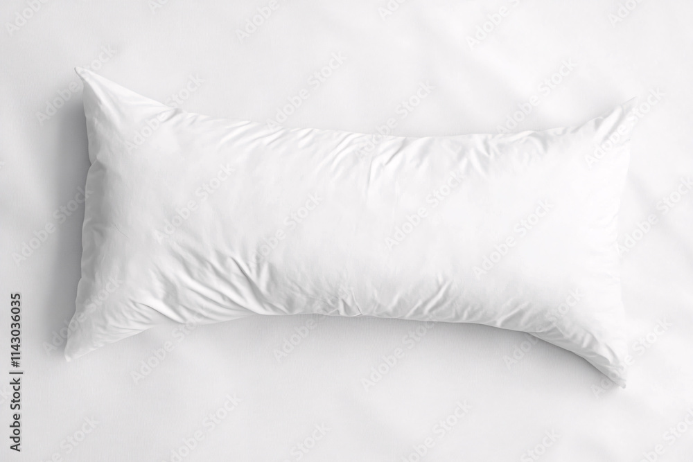 A soft white rectangular pillow with a clean surface placed on a minimal white background creating a serene and calming atmosphere
A soft white rectangular pillow with a clean surface placed on a minimal white background creating a serene and calming atmosphere