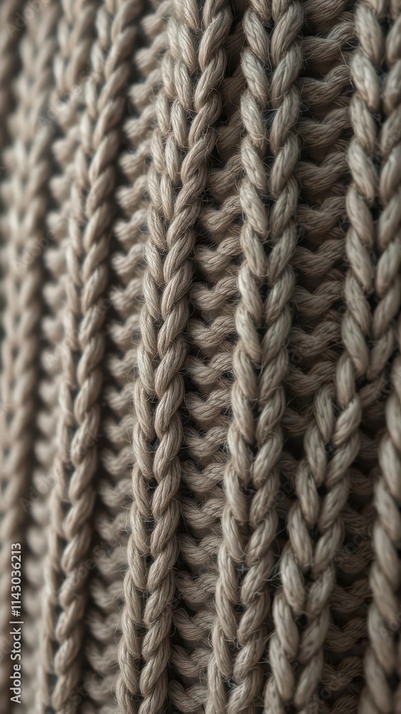 Close-up of chunky knit sweater fabric, showing intricate stitch detail, surface, yarn, element Close-up of chunky knit sweater fabric, showing intricate stitch detail, surface, yarn, element