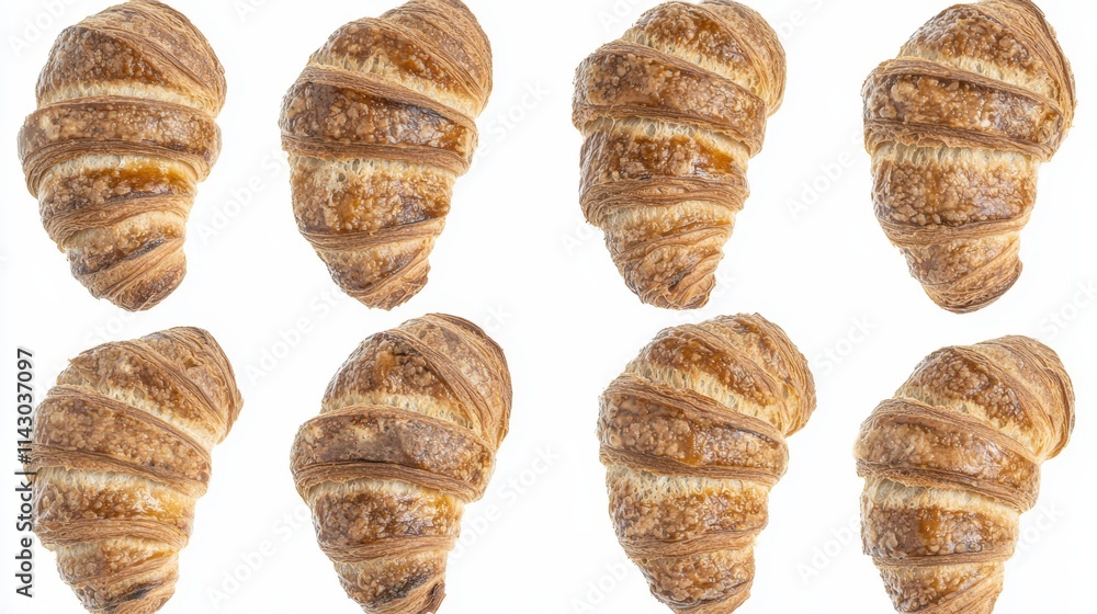 A bunch of croissants that are on a white surface A bunch of croissants that are on a white surface