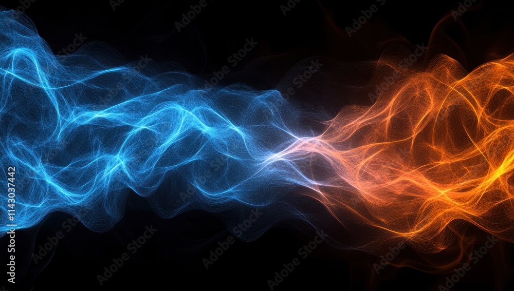 Abstract Fire and Ice: A Digital Artwork of Contrasting Elements Abstract Fire and Ice: A Digital Artwork of Contrasting Elements